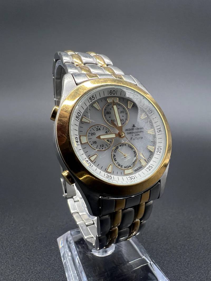 Jacques Lemans Chronograph Alarm Future Gold Bicolor Herrenuhr Watch von xVintaqe