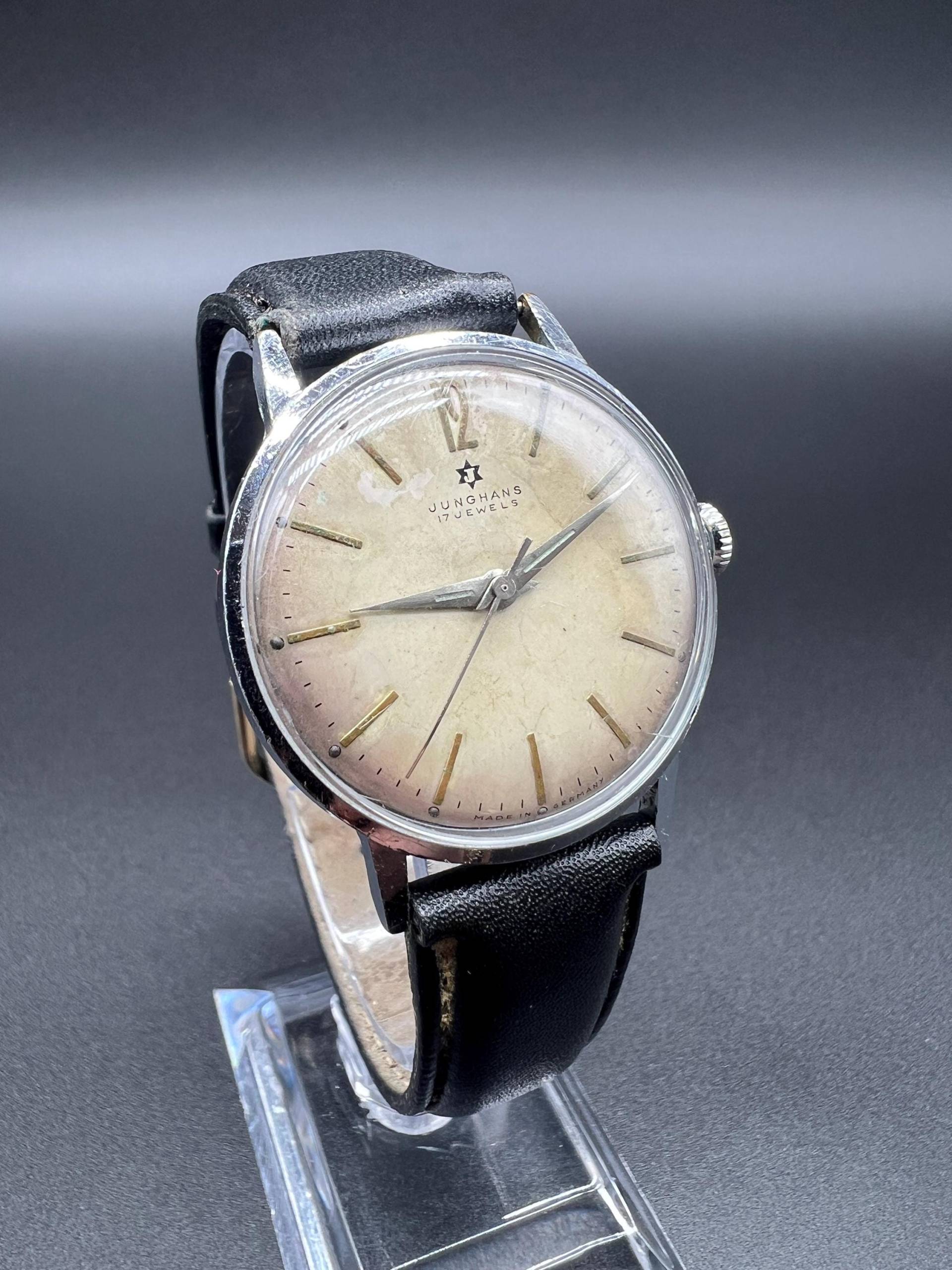 Junghans Man 17 Jewels Vintage Herrenuhr Germany Watch Edelstahl Sehr Selten von xVintaqe