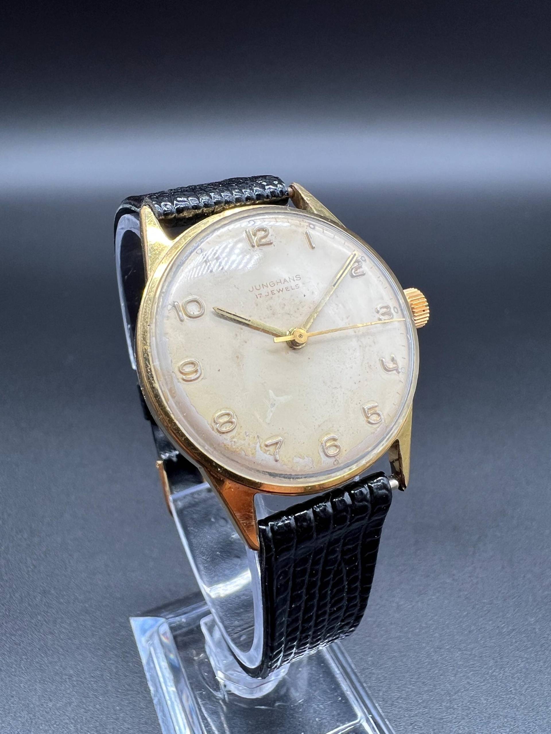 Junghans Max Bill Vintage 17 Jewels Germany Herrenuhr Gold 1960Er von xVintaqe