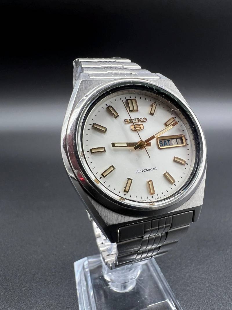 Seiko 5 Automatic Vintage 1970Er 7009 430R Gold Silver Daydate Herrenuhr Watch von xVintaqe