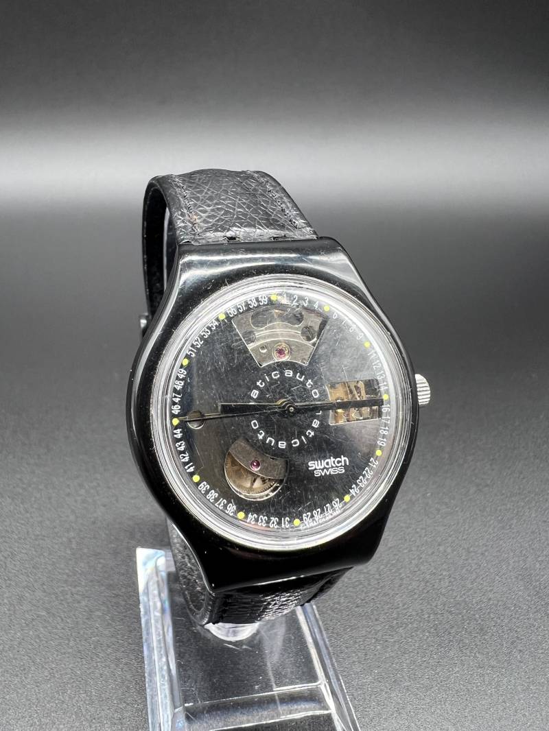 Swatch Automatic Black Motion Armbanduhr 1991 Herrenuhr Swiss Made von xVintaqe