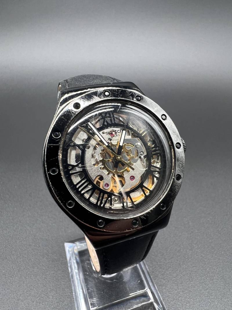 Swatch Irony Automatic Skeleton Rosetta Nera Yab100 Herrenuhr Swiss von xVintaqe