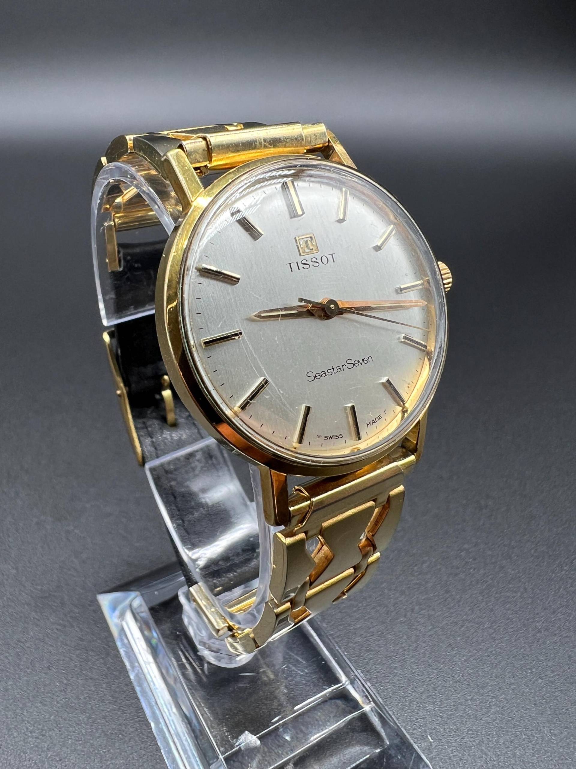 Tissot Seastar Seven Swiss Made Vintage Dresswatch Uhr 1960/70 Gold Handaufzug Mechanisch von xVintaqe
