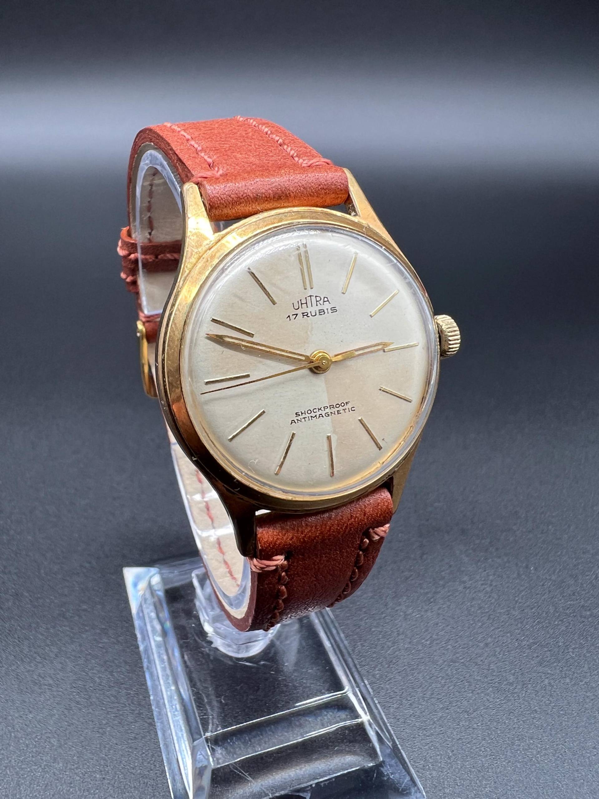 Uhtra Vintage Uhr 1950Er 17 Rubis Armbanduhr Vergoldet von xVintaqe