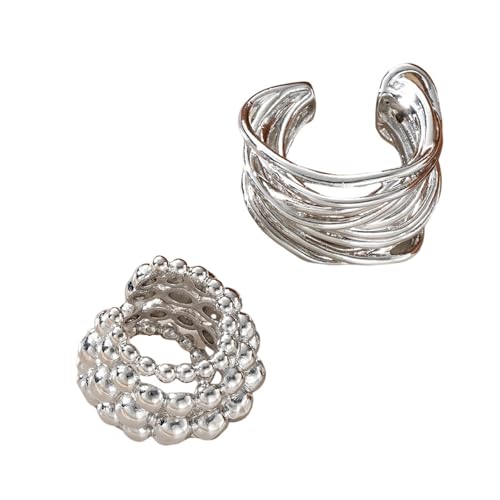 2 modische Perlenohrringe mit aufwendiger Drahtarbeit für trendige Frauen, die Retro-Accessoires lieben, Party-Ohrringe von xbiez