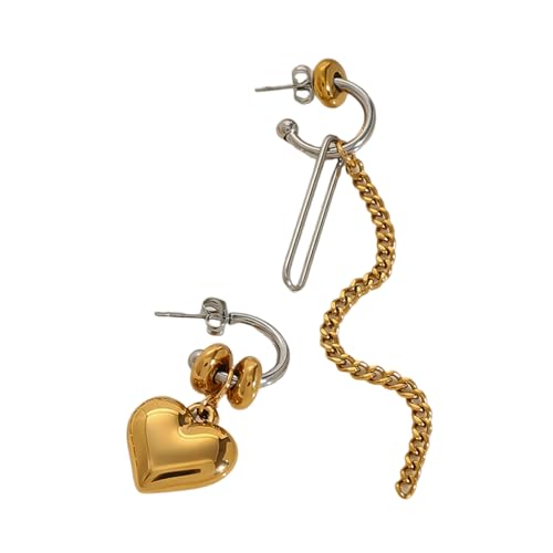 Edelstahl Herz Kette Quasten Tropfen Ohrringe Edelstahl Ohrstecker Mode Damen Accessoires für Party Party Statement Ohrringe von xbiez