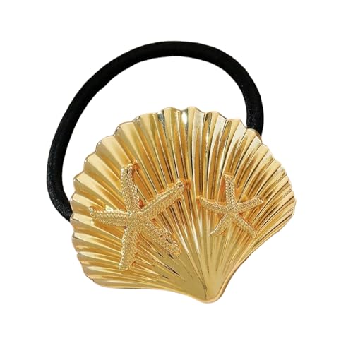 Elegante Muschelförmige Metall-Haargummis für Damen, leichter Pferdeschwanz-Halter, für Damen, Hochzeit, Party, Haarbänder von xbiez