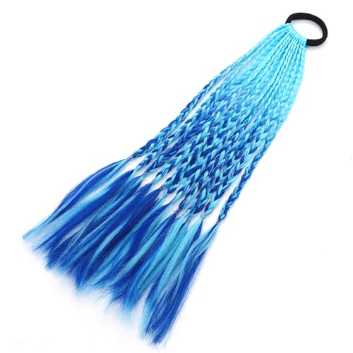 Farbige Zöpfe, Haarverlängerungen mit Bändern, Pferdeschwanz, Haarverlängerung für Mädchen, Haar-Accessoires, bunte Haarteile von xbiez