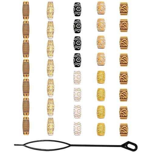 Haardekorationspaket, Multipackungen, Zopfverzierungen, Haarringe zum Stylen von Schmuck von xbiez