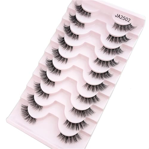 Halbwimpern Natürlicher Look Zarte Eye Wimpern 3D Falschwimpern Flauschig Weich 10 Paar Kunstfaser Fälschungswimpern Sets Halbe Wimpern Natürlicher Look Set Halbe Wimpern Mit Eyeliner von xbiez