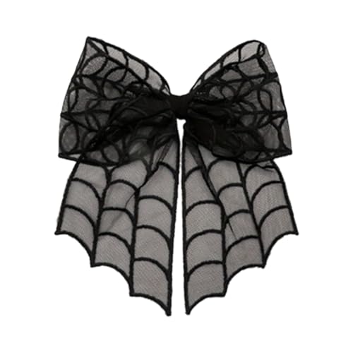Halloween Fledermaus Haarnadel Spitze Haarspangen Damen Mädchen Kostüm Party Dekoration Tüll Schleier Haarspange mit Stickerei Gothic Spitze Haarschleifen Halloween von xbiez