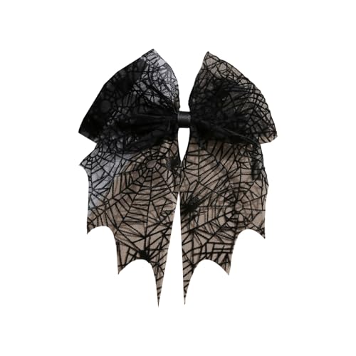 Halloween Fledermaus Haarnadel Spitze Haarspangen Damen Mädchen Kostüm Party Dekoration Tüll Schleier Haarspange mit Stickerei Gothic Spitze Haarschleifen Halloween von xbiez