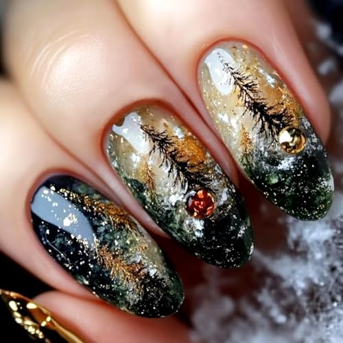 Künstliche Fingernägel, zum Aufkleben, für Damen und Mädchen, für Sarg, Mandel, French Tip On Nail von xbiez