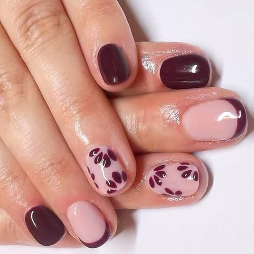 Künstliche Kunstnägel zum Aufkleben, kurz, rund, für Damen, 24 Stück von xbiez