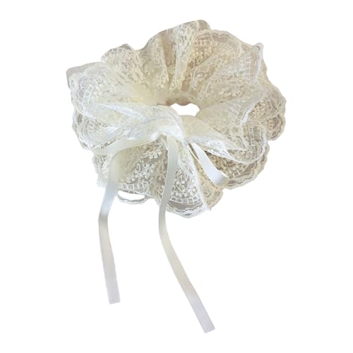 Lacy Haargummi, elastische Haargummis, mehrlagig, französisches Band, Haarringe für elegante Hochsteckfrisuren, geeignet für langes Haar von xbiez
