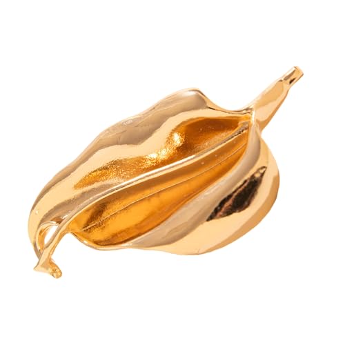 Leichte Brosche mit unregelmäßigen Blättern und raffinierten Details, elegante Anstecknadel aus Legierung, modisches Anstecknadel, Accessoire, leichter Schmuck von xbiez