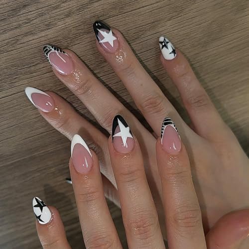 Mandelförmige Nägel zum Aufkleben, vollständige Abdeckung, künstliche Nägel, französische Spitze, Maniküre-Zubehör für Damen, 24 Stück Mandelförmige Nägel zum Aufkleben, vollständige Abdeckung, künstliche Nägel, französische Spitze, Maniküre-Zubehör für Damen, 24 Stück von xbiez