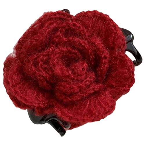 Mehrzweck-Haarspange mit Mohair-Blume, für den täglichen Gebrauch und besondere Anlässe, passend zu eleganten Haarklammern, starker Halt von xbiez