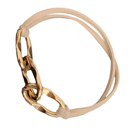 Metallkette, Haargummis, kreatives und praktisches Haar-Accessoire, elastisches Design für Frauen und Profis von xbiez