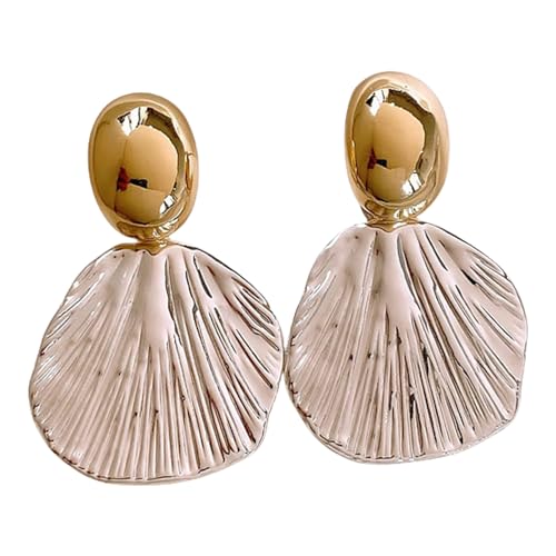 Moderne Muschel-strukturierte Zirkonia-Ohrringe, die jedem Outfit eine luxuriöse Note verleihen. Für modebewusste Frauen, einzigartiges Muschelmuster-Schmuck, Einheitsgröße, Wie beschrieben, Wie von xbiez
