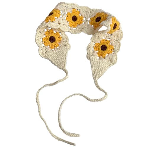 xbiez Modischer Haarschal Für Damen Leichte Häkel Kopftücher Bandana Häkel Turban Haarbänder Kopfwickel Blumen Häkel Haarbandana Kopftuch Für Damen von xbiez