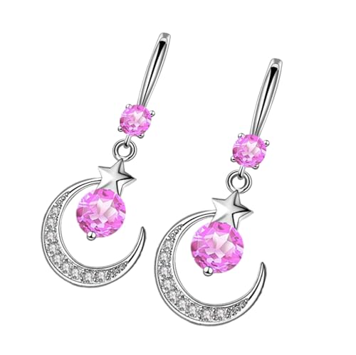 Ohrringe mit Mond und Stern, stilvoller Anhänger, Legierung, Textur, Ohrschmuck, Geschenk für modische Mädchen, handgefertigt, Statement-Ohrringe, Einheitsgröße, Wie beschrieben, Wie beschrieben von xbiez