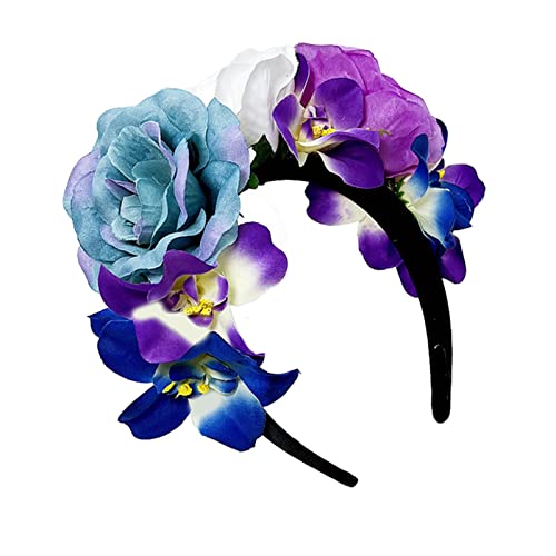 Rosen-Blumen-Haarband für Braut, Hochzeit, Haarreif, eleganter Kopfschmuck, Dame, Mädchen, Party, Haarschmuck, Blumen-Haarreif, Stirnband, Frauen-Kopfschmuck von xbiez