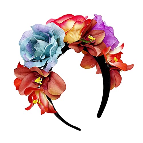 Rosen-Blumen-Haarband für Braut, Hochzeit, Haarreif, eleganter Kopfschmuck, Dame, Mädchen, Party, Haarschmuck, Blumen-Haarreif, Stirnband, Frauen-Kopfschmuck von xbiez