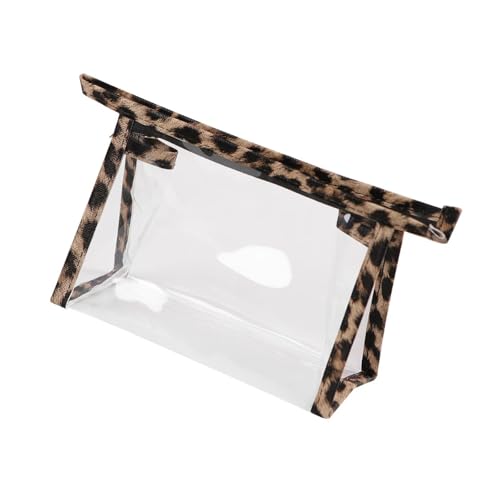 Transparente Make-up-Tasche, tragbar, Kosmetiktasche für Damen, wasserdicht, transparent, tragbar, Reise-Kulturbeutel, Geschenk, Leopardenmuster, B, Mass Beauty von xbiez