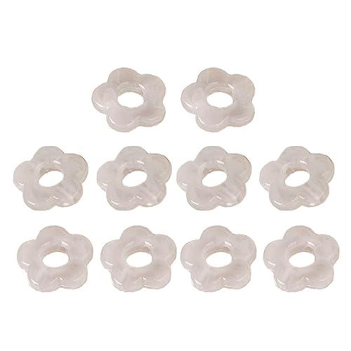 xbiez 10 Stück Gefärbte Hohle Blumenperlen Charm Ornamente Harz Anhänger DIY Schlüsselanhänger Ohrringe Schmuckzubehör Einfach Zu Verwendende Acryl Hohlblumen Dekoration Transparenter Charm von xbiez