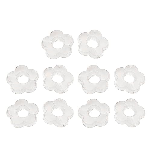 xbiez 10 Stück Gefärbte Hohle Blumenperlen Charm Ornamente Harz Anhänger DIY Schlüsselanhänger Ohrringe Schmuckzubehör Einfach Zu Verwendende Acryl Hohlblumen Dekoration Transparenter Charm von xbiez