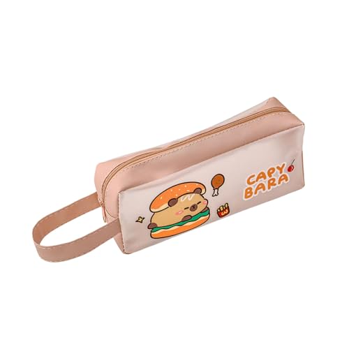 xbiez Cartoon-Federmäppchen, wasserabweisend, PU-Bleistiftbeutel mit Griff, tragbarer Stift-Organizer, Aufbewahrungstasche, Reise-Make-up-Tasche, Cartoon-Tier-Stiftetui, C von xbiez