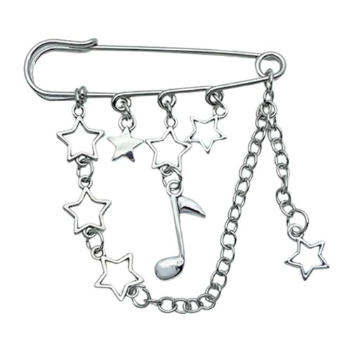 xbiez Coole Broschen mit Stern-Anhänger, Sicherheitsnadel für Frauen, Kreuzquasten, Kette, große Nadel, Schnalle, Stecknadeln, Schmuck, Tasche, Rucksack, Dekoration, Metall von xbiez