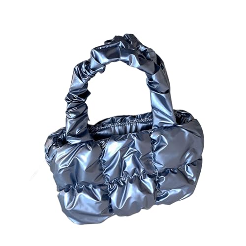 xbiez Damen-Schultertasche mit großem Fassungsvermögen, einfarbig, für Pendler, modische Handtaschen, all-Matching-Einkaufstasche, Tragegriff oben, einfarbig, passend zu Wolken, gesteppte von xbiez