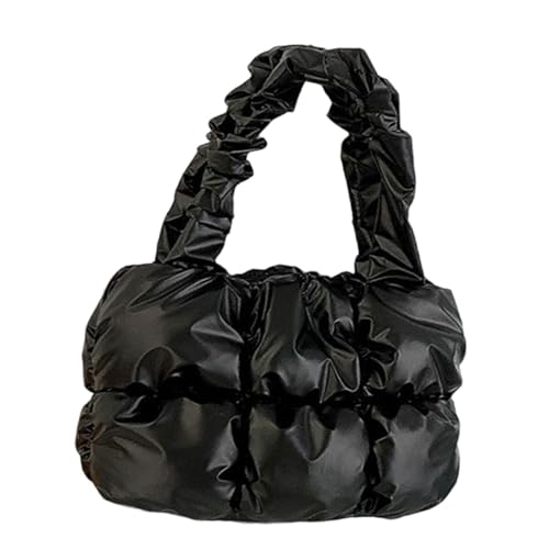 xbiez Damen-Schultertasche mit großem Fassungsvermögen, einfarbig, für Pendler, modische Handtaschen, all-Matching-Einkaufstasche, Tragegriff oben, einfarbig, passend zu Wolken, gesteppte von xbiez