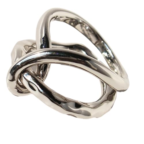 xbiez Eleganter, abstrakter Ring, modisch, hohle Messingstruktur, für Kunstliebhaber und Trendsetter, Geschenk aus Messing, Einheitsgröße, Wie beschrieben, Wie beschrieben von xbiez