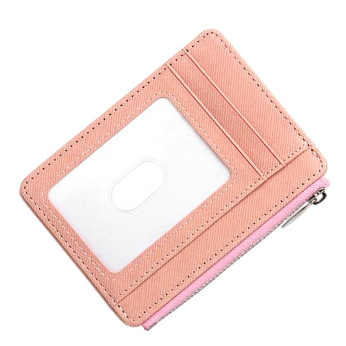 xbiez Geldbörse aus PU-Leder mit Reißverschluss, Kartenhalter mit transparentem Fenster für sicheren Informationsschutz und einfachen Zugriff, sichere Kartenhülle von xbiez