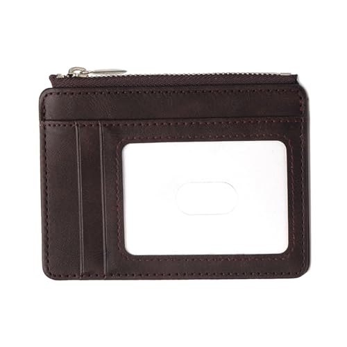 xbiez Geldbörse aus PU-Leder mit Reißverschluss, Kartenhalter mit transparentem Fenster für sicheren Informationsschutz und einfachen Zugriff, sichere Kartenhülle von xbiez
