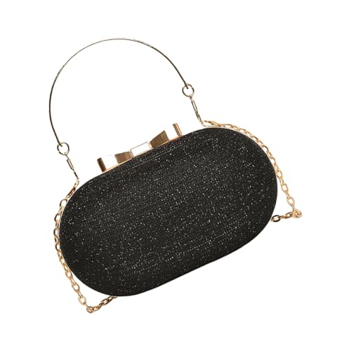 xbiez Moderne Polyester-verzierte Geldbörse, Umhängetasche, Abend-Handtasche, Crossbody-Börse für modische Frauen, Abendtasche, Schwarz , One Size von xbiez