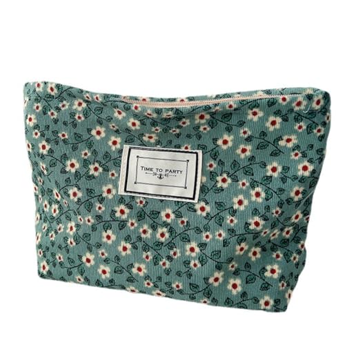 xbiez Multifunktionale Reise-Kulturbeutel mit Blumendesign, Kosmetiktasche, multifunktionale Make-up-Tasche für Damen, Kleine weiße Blumen von xbiez