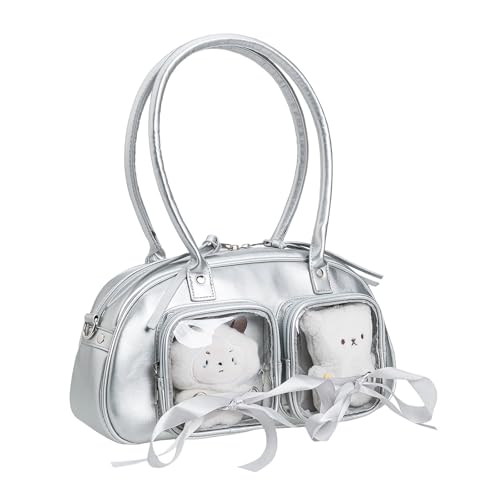 xbiez Sweet Cool Itabag Crossbody Umhängetasche Handtasche Transparent Itabag Messenger Fashion Satchel Handtasche Daypacks Transparent Messenger, silber, One Size von xbiez