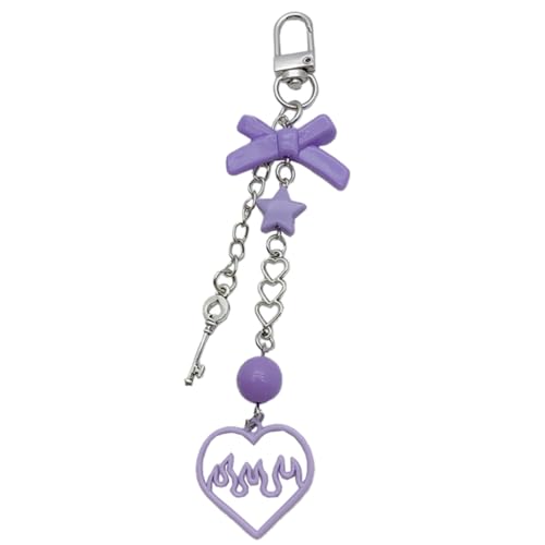 xbiez Sweet Cool Y2K Herz-Schmetterling-Charm-Anhänger, Handyanhänger, Taschenanhänger, hängende Dekoration für Schlüssel, Tasche, Geldbörse, violett xbiez Sweet Cool Y2K Herz-Schmetterling-Charm-Anhänger, Handyanhänger, Taschenanhänger, hängende Dekoration für Schlüssel, Tasche, Geldbörse, violett von xbiez