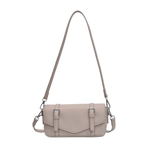 xbiez Zarte Damenhandtasche aus weichem PU-Leder Achseltasche Schultertaschen Satchel geeignet für Einkäufe und gesellschaftliche Zusammenkünfte PU-Leder Umhängetasche, grau, One Size von xbiez