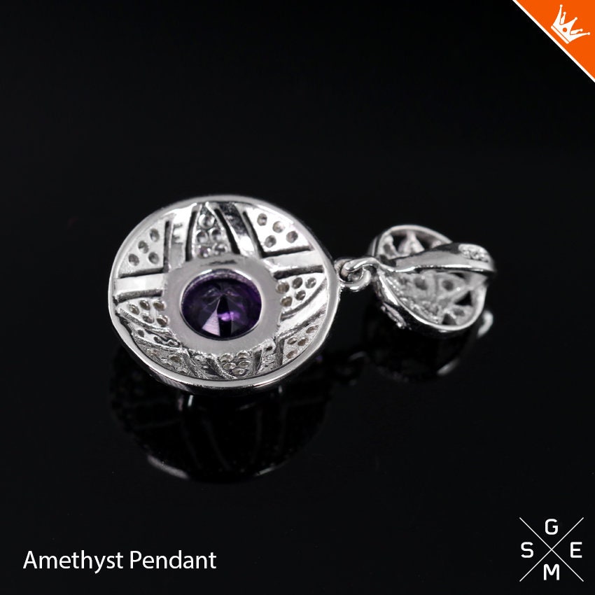 Amethyst Anhänger Halskette Natürliche Lila Edelstein 925 Sterling Silber Amethyst Anhänger Halskette Natürliche Lila Edelstein 925 Sterling Silber von xgems