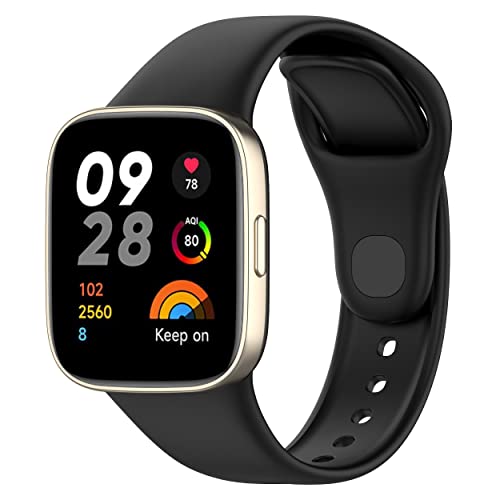 xhKJO Armband für Xiaomi Mi Watch Lite 3 / Redmi Watch 3, Uhrenarmbänder Ersatzband Uhrenarmband Silikonband,Armbänder Wrist Strap Bracelet für Xiaomi Redmi Watch 3 / Redmi Watch Life 3 (Schwarz) von xhKJO