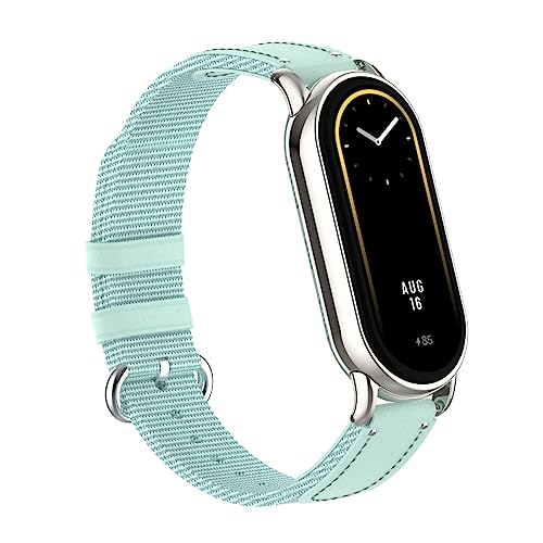 xhKJO Uhrenarmbänder für Xiaomi Mi Band 8 Strap,Nylon Ersatzband Uhrenarmband Silikonband,Strap Armbänder Armband WristStrap Bracelet Ersatzarmbänder für Xiaomi Mi Band 8 NFC Zubehör (Blau) von xhKJO