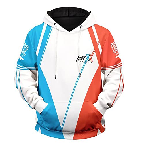 Anime Darling in The FranXX Cosplay Kapuzenpullover mit Reißverschluss Zero Two Langarm Cardigan Code:002 Sweatshirt Strelizia Hoodie von xhomeshop