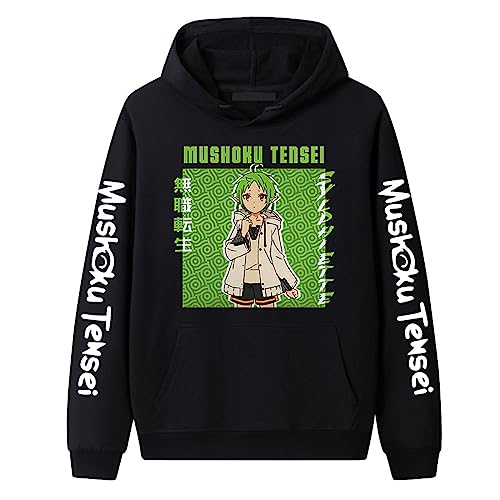 Harajuku Anime Mushoku Tensei Hoodie Rudeus Greyrat Langarmpullover Roxy Migurdia Sweatshirt mit übergroßer Tasche von xhomeshop