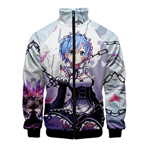 Harajuku Anime Re: Life in a Different World from Zero Jacke mit Reißverschluss Rem Langarm Strickjacke Scarlet Emilia Sweatshirt von xhomeshop