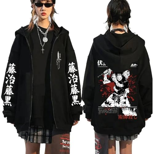 Jujutsu Kaisen Charakter Toji Fushiguro Zenin Kapuzenpullover mit Reißverschluss Fushiguro Toji Grafik Kapuzenpulli To The One Who Left It All Behind Strickjacke von xhomeshop